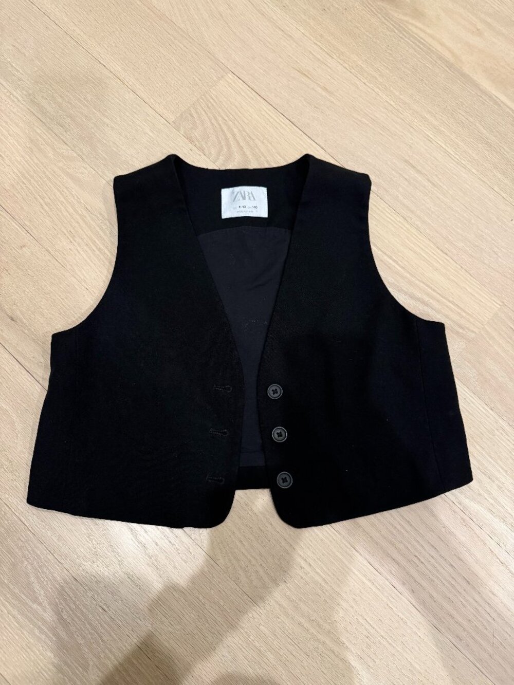 Zara Kids Black 3-Button Vest Girls Size 9-10